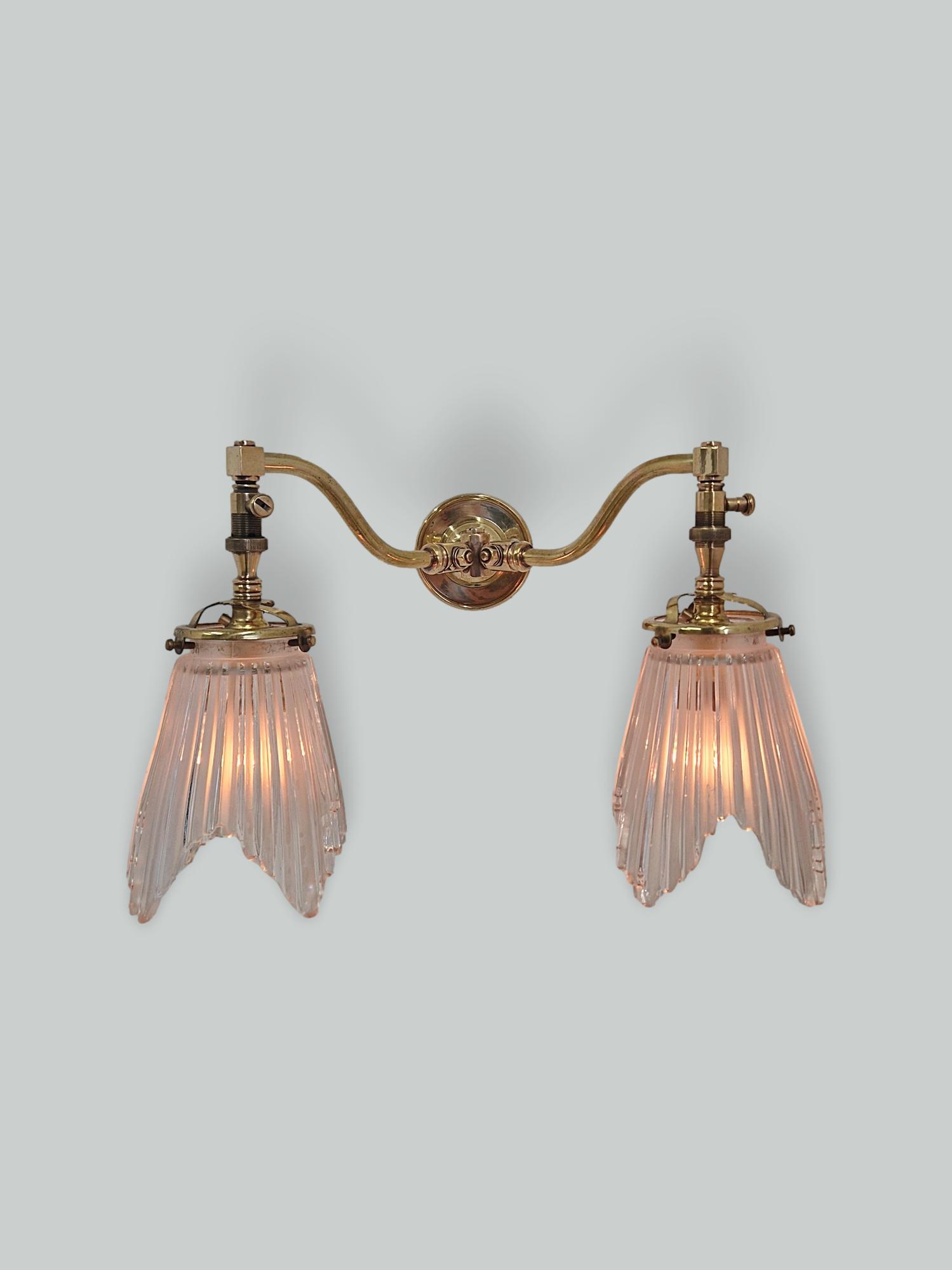 Unsigned | 2 Rare "Twin-arm" Gas Wall Lights | England c.1910-1920 | SOLD