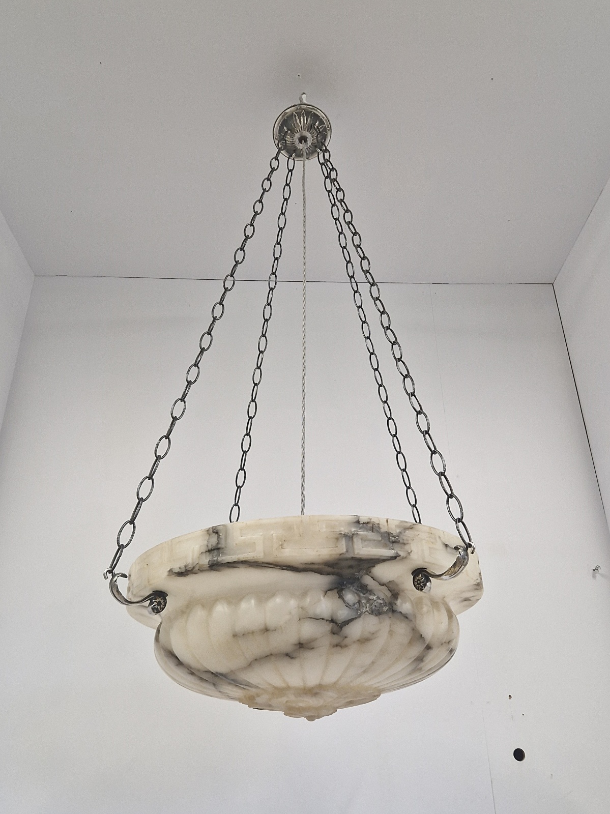 Unsigned | Monumental Neo-classical Alabaster Plafonnier | France c.1910-20 | SOLD - Image 3