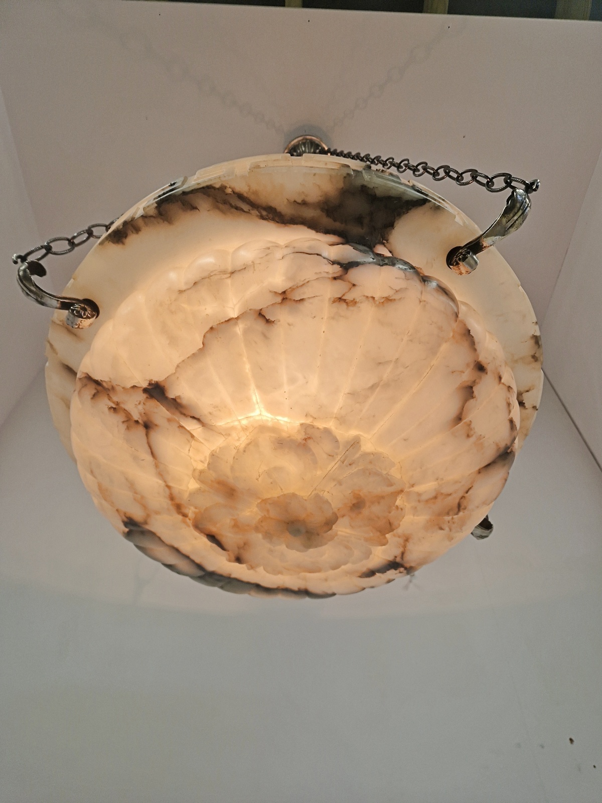 Unsigned | Monumental Neo-classical Alabaster Plafonnier | France c.1910-20 | SOLD - Image 6