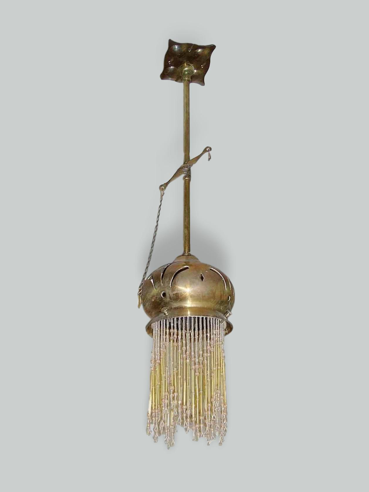 Unsigned | Jugendstil Brass Gas Lantern | German c.1910