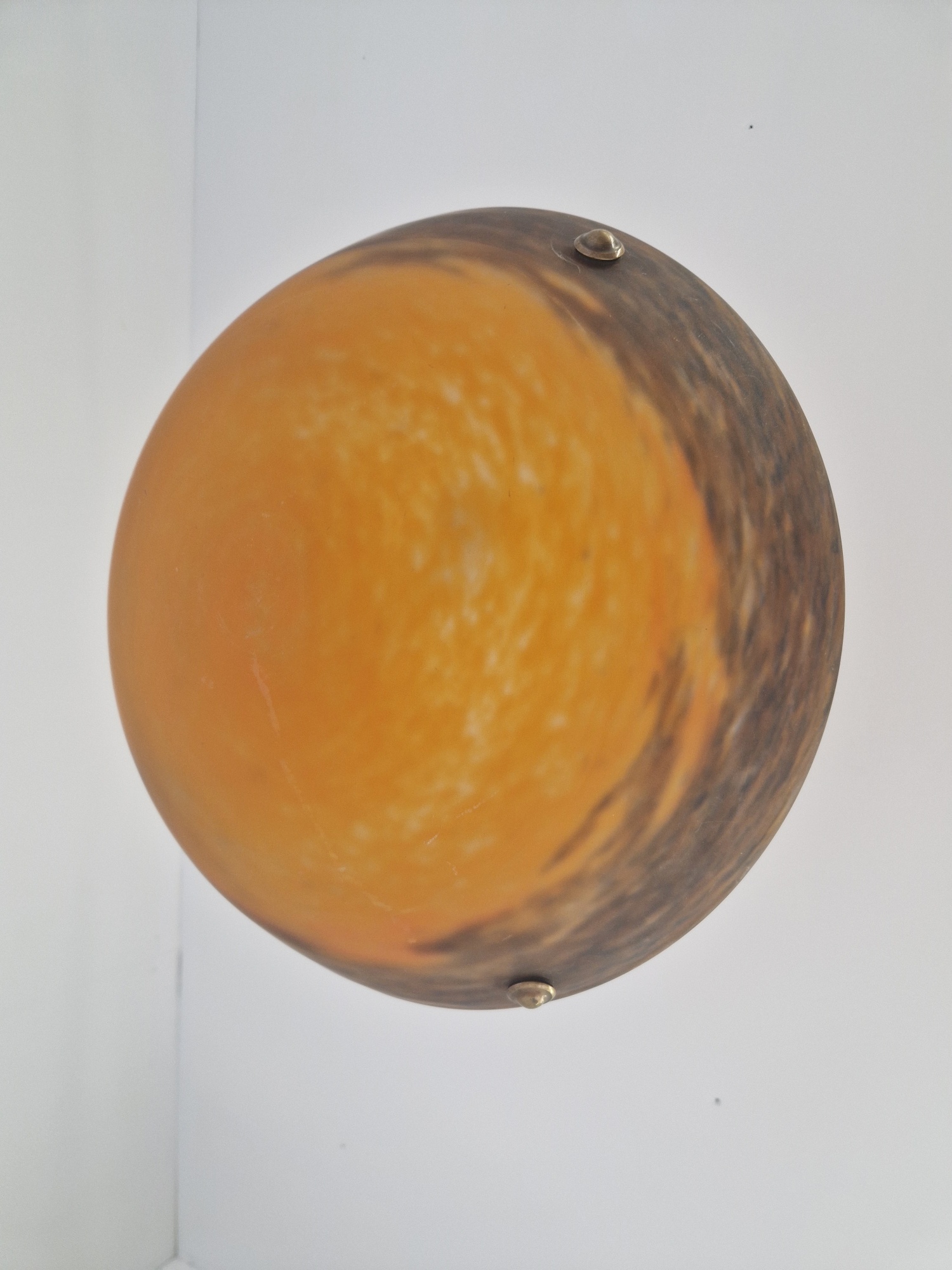 Muller Frères, Luneville | Orange Pate-de-verre Plafonnier | France c.1930 | SOLD - Image 7