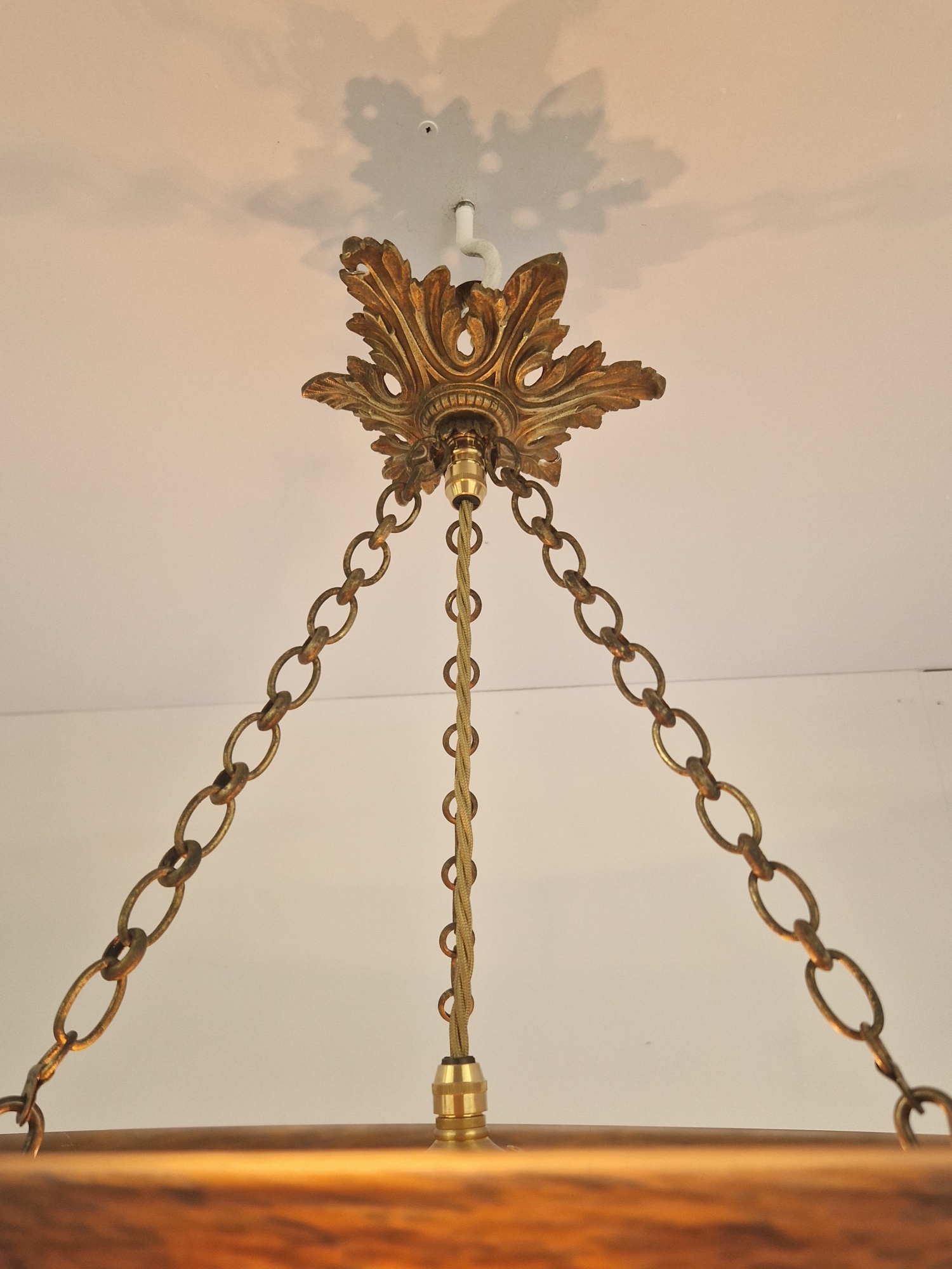 Muller Frères, Luneville | Orange Pate-de-verre Plafonnier | France c.1930 | SOLD - Image 8