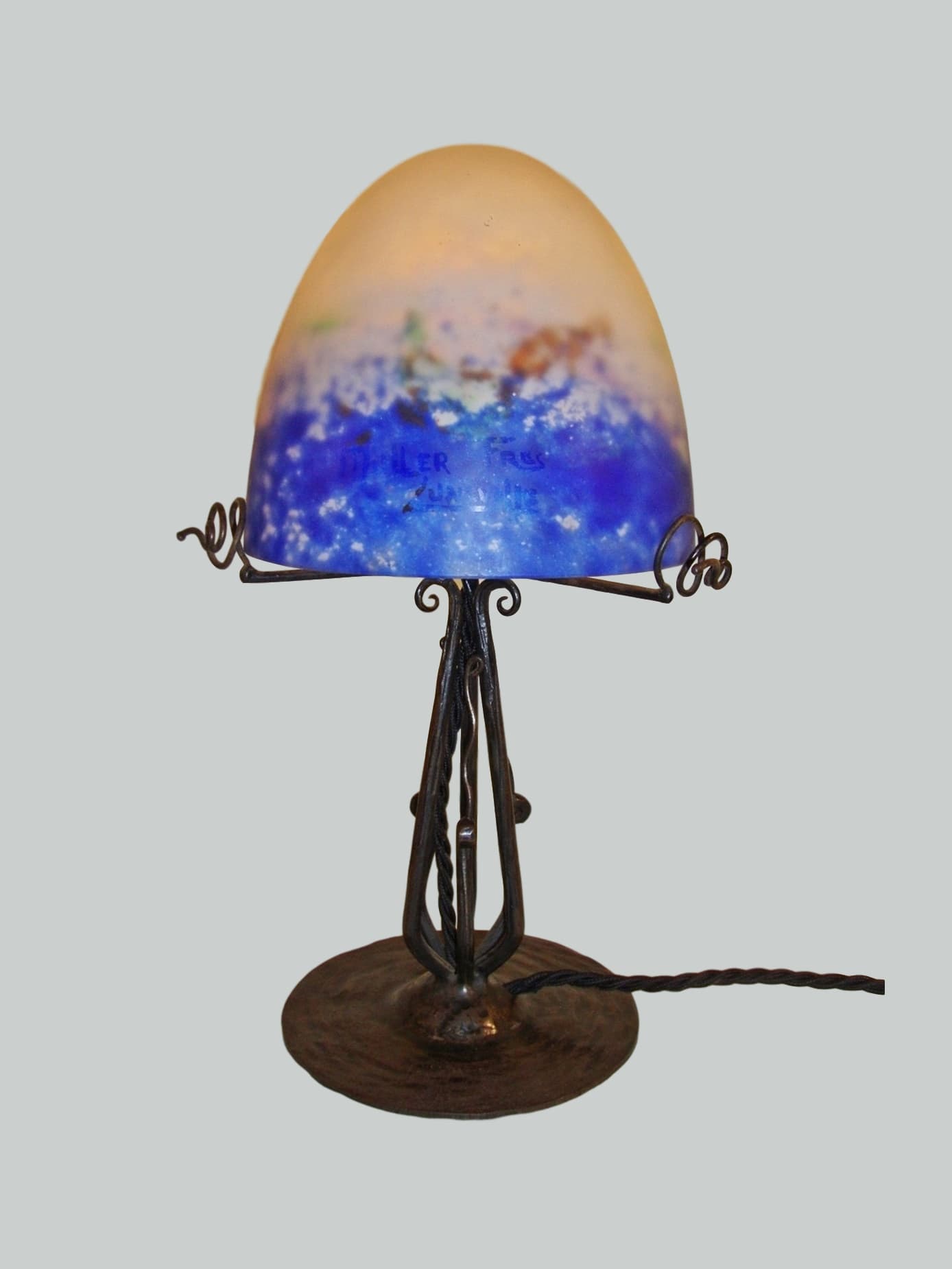 Muller Frères, Luneville | Wrought-Iron "Mushroom" Table Lamp | France c.1930 | SOLD