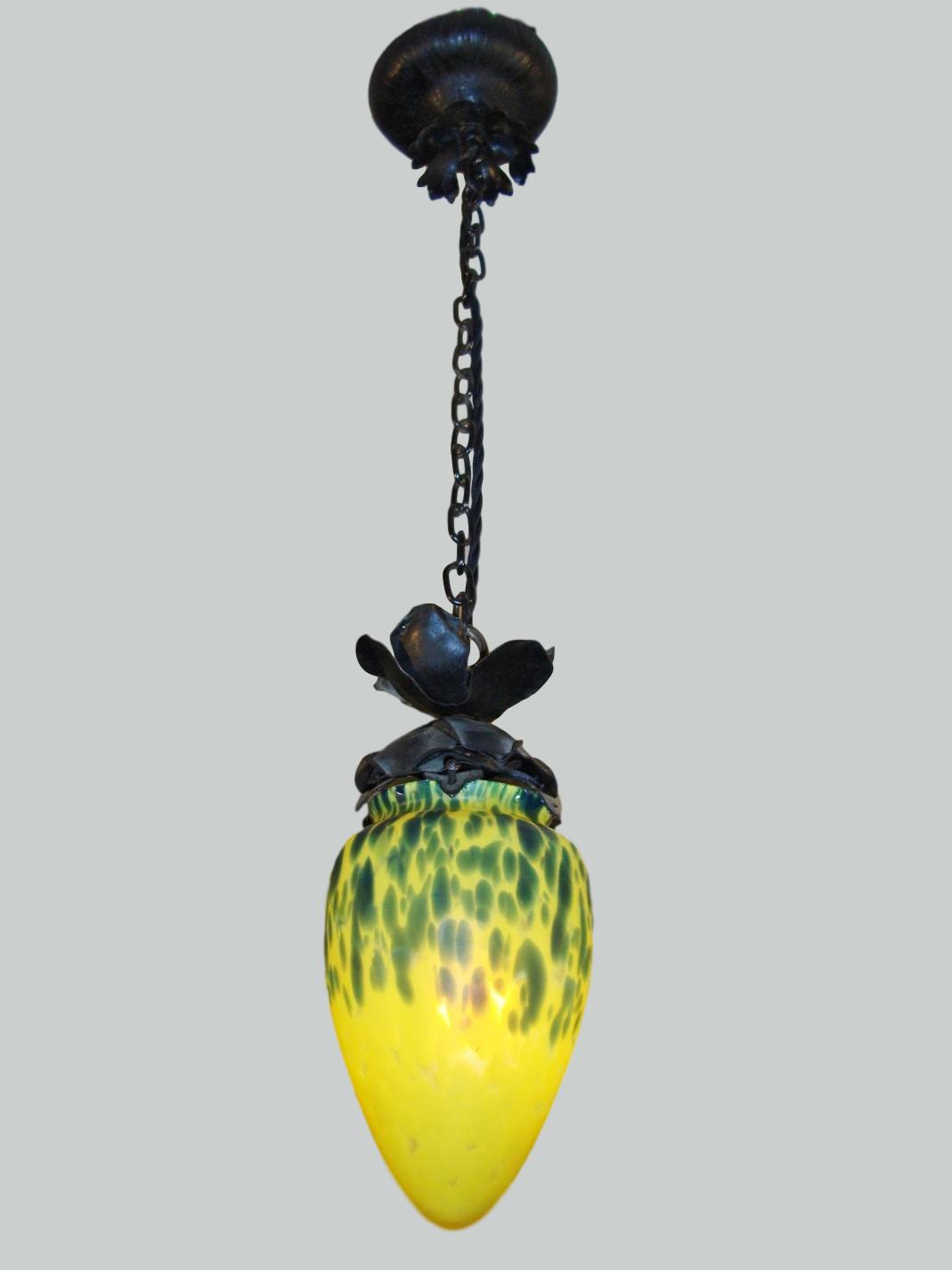 Unsigned | Coloured-Glass "Pineapple" Pendant | France c.1930 | SOLD