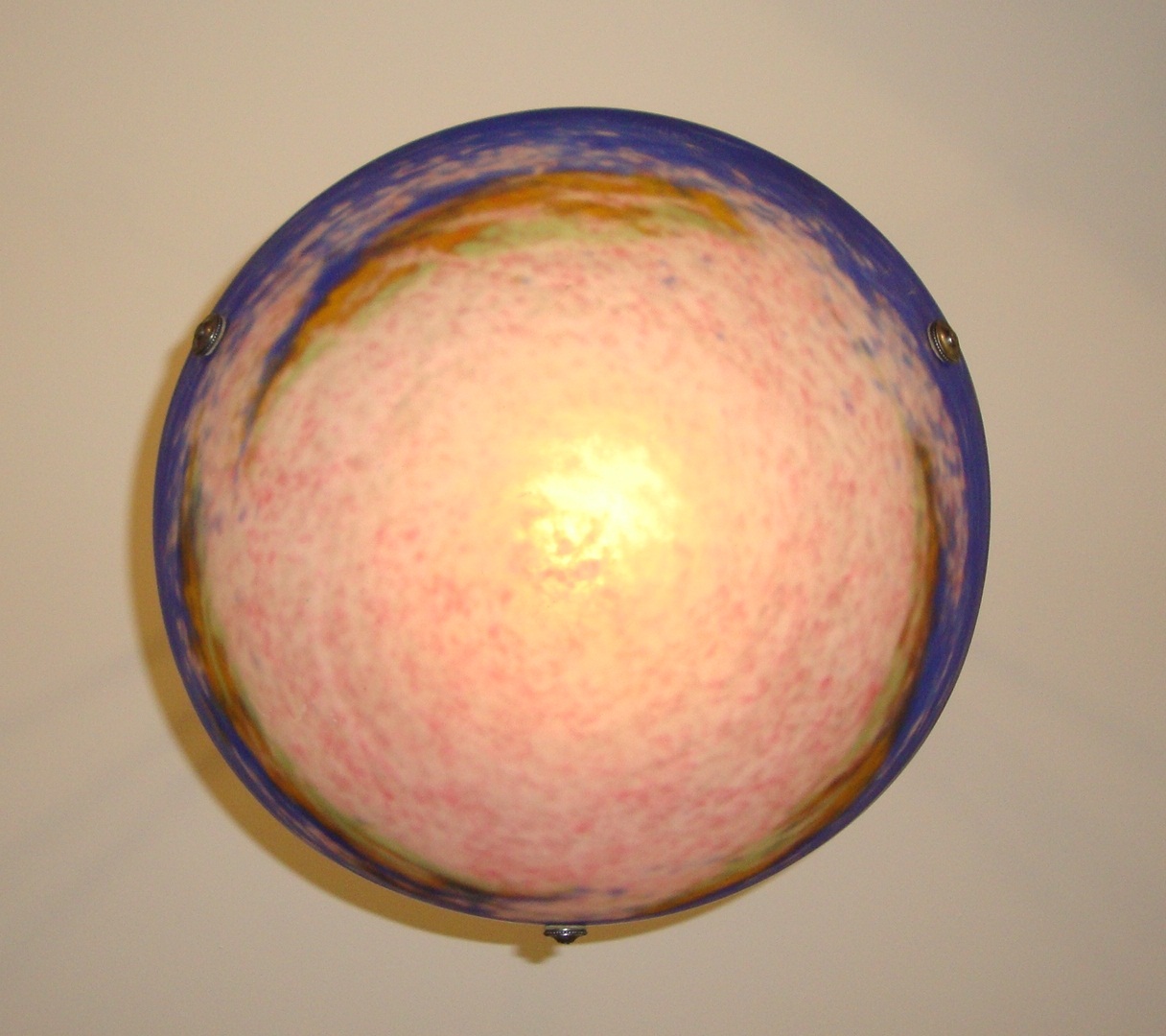 Muller Frères, Luneville | Blue-Pink Pate-de-verre Plafonnier | France c.1925 | SOLD - Image 5