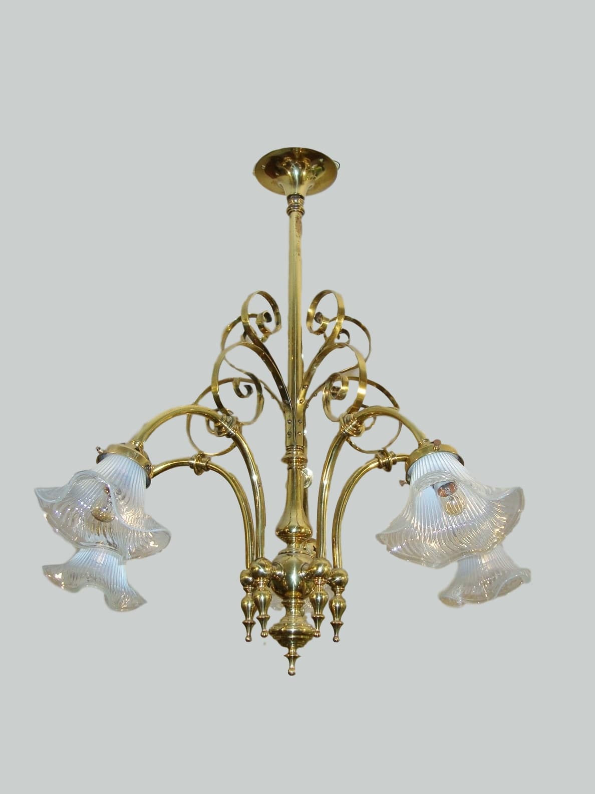 The General Electric Company (G.E.C) | Brass 5-Branch Chandelier | England c.1905 | SOLD