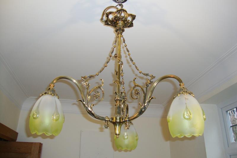 Fonderies de Bronze, Nanterre & Lyon | Neo-Classical Brass Gasolier | France Early c.1910 | SOLD - Image 2