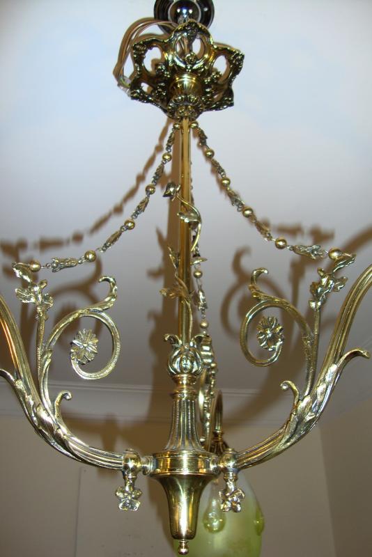 Fonderies de Bronze, Nanterre & Lyon | Neo-Classical Brass Gasolier | France Early c.1910 | SOLD - Image 4