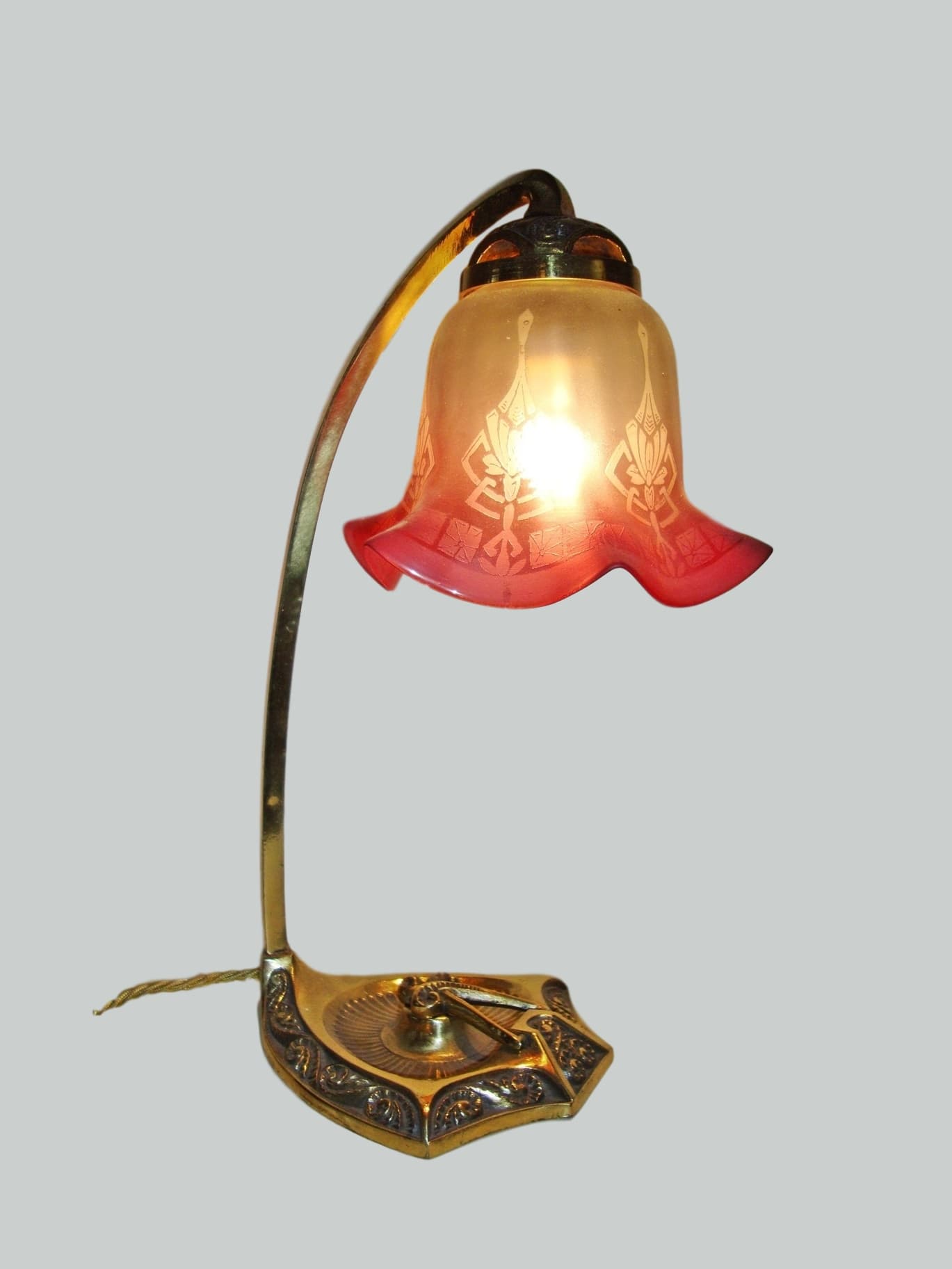 Unsigned | Brass Art Nouveau "inkwell" Desk Lamp | France c.1905-10 | SOLD