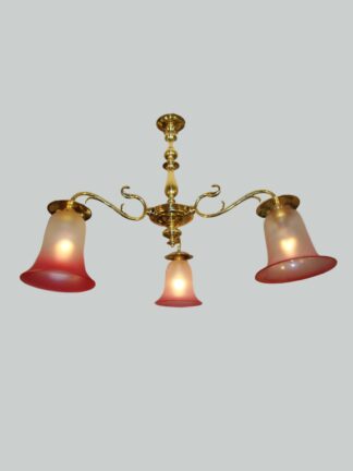 Faraday & Son, London | Brass Three-Branch Ceiling Lamp | England c.1910 | SOLD