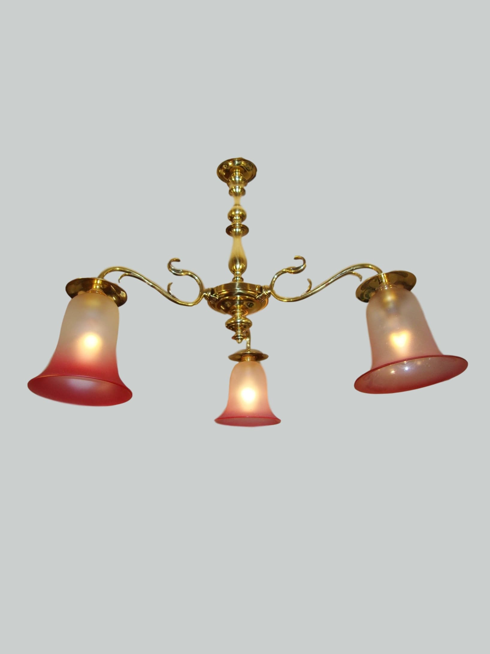 Faraday & Son, London | Brass Three-Branch Ceiling Lamp | England c.1910 | SOLD