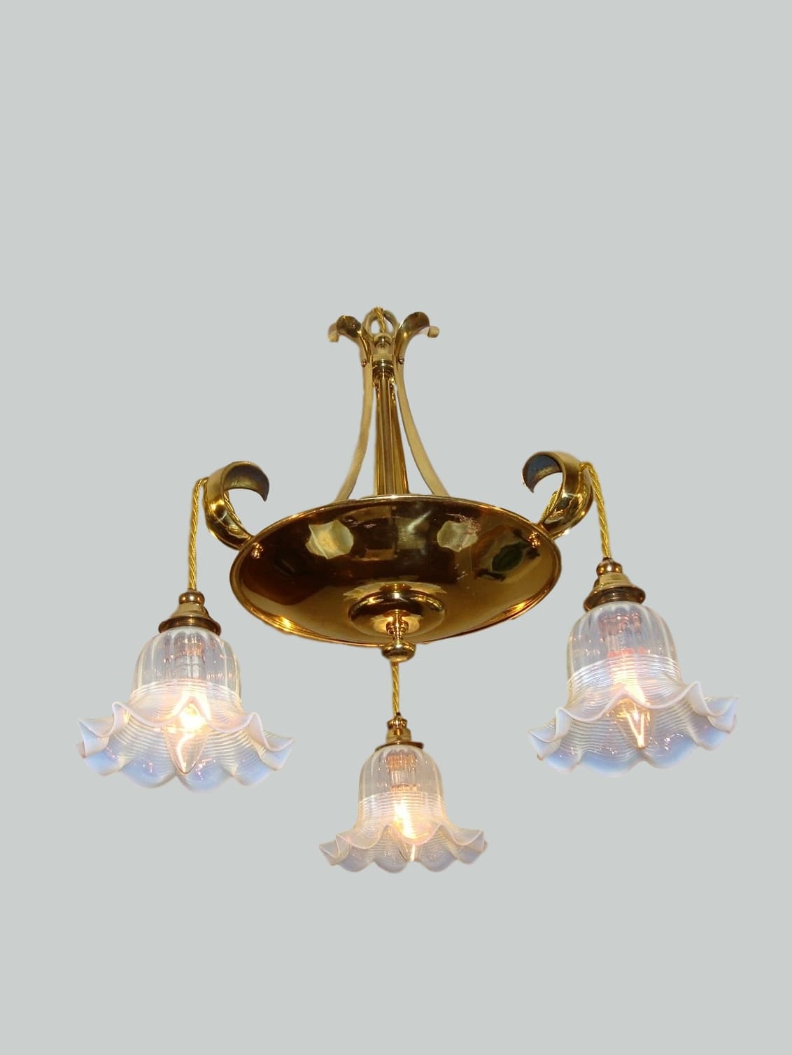 Unsigned | Art Nouveau Brass Hanging Light | England c.1910 | SOLD
