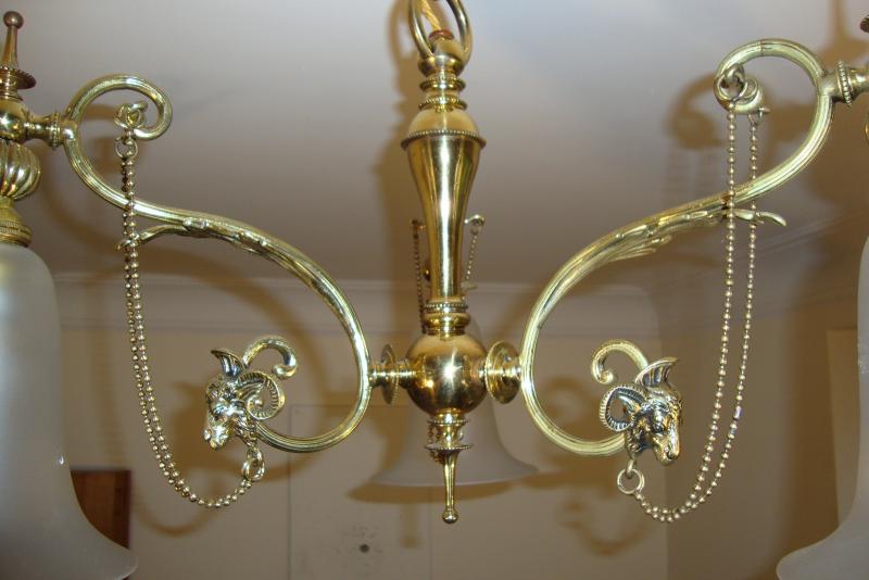 J & W.B.Smith Ltd, London & Glasgow | Neo-Classical Brass Ceiling Light | England c.1925 | SOLD - Image 5