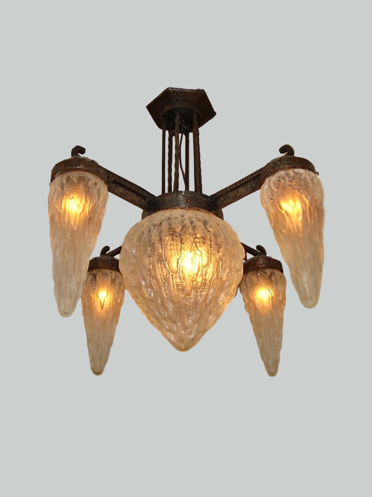 French Art Deco "Icicle" Ceiling Light | France c.1935 | SOLD