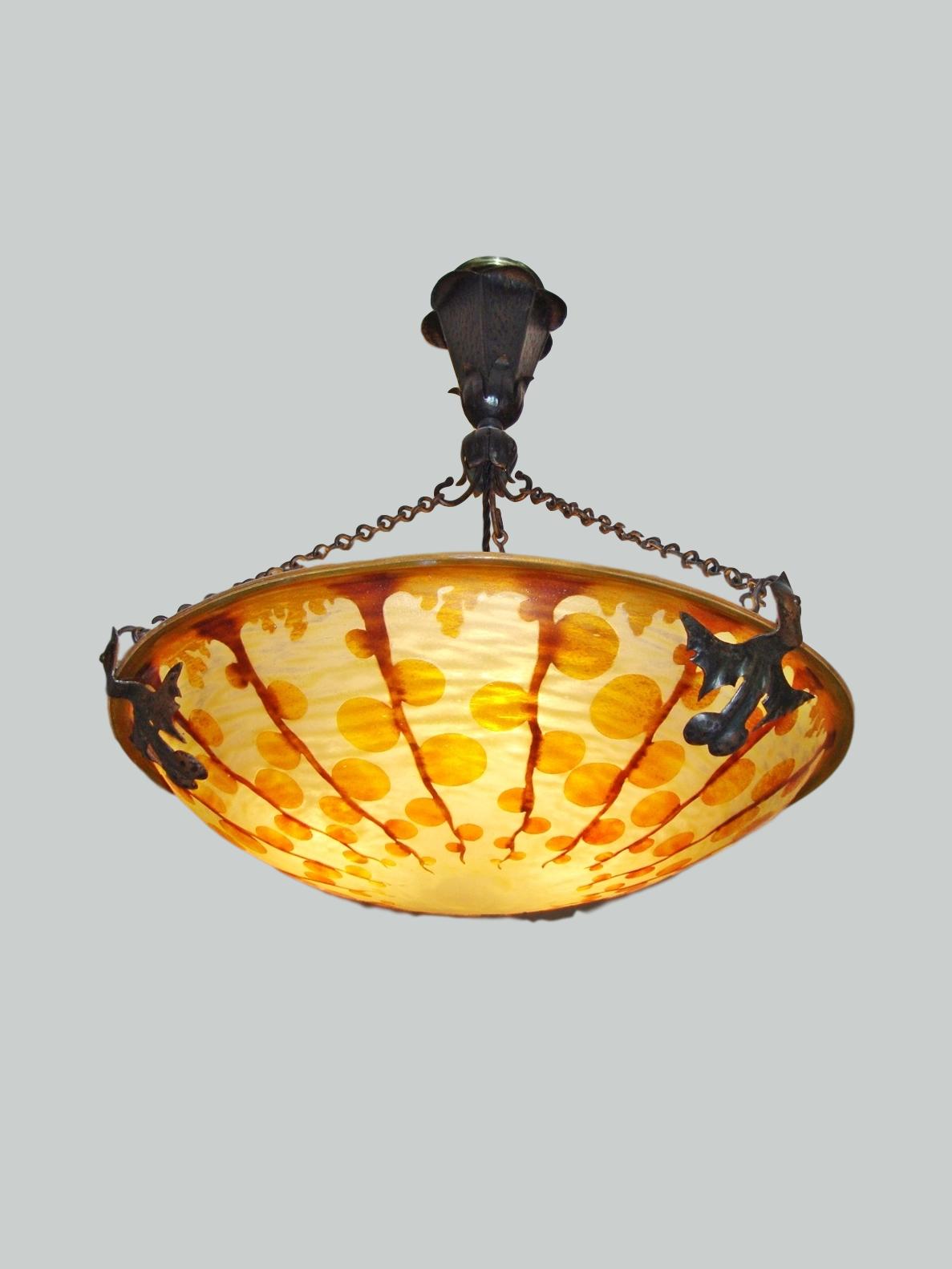 Le Verre Français (Verreries Schneider) | Cameo-Glass Plafonnier | France 1922-25 | SOLD