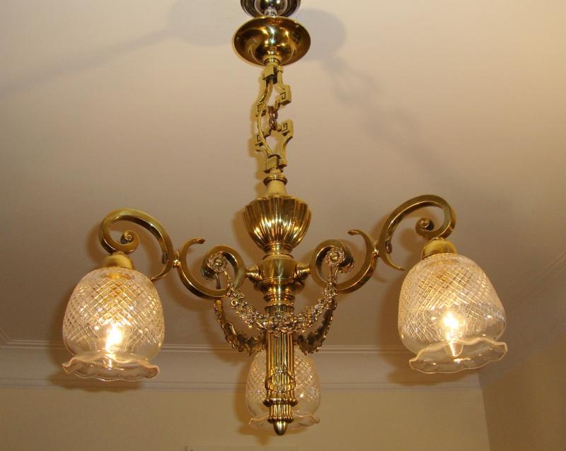 J & W.B.Smith Ltd, London & Glasgow | Neo-Classical Cast Brass Ceiling Light | England c.1925 | SOLD - Image 3
