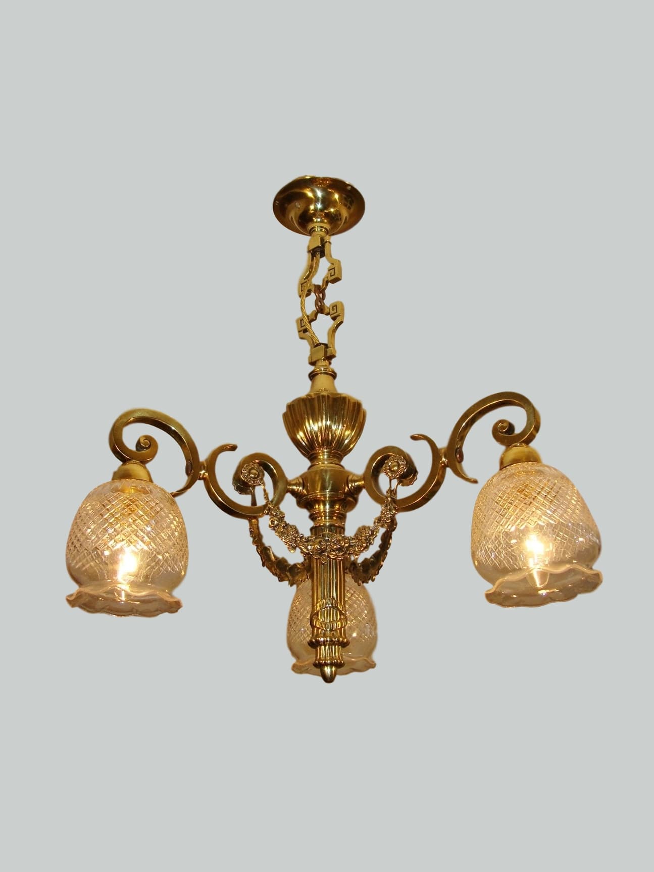 J & W.B.Smith Ltd, London & Glasgow | Neo-Classical Cast Brass Ceiling Light | England c.1925 | SOLD