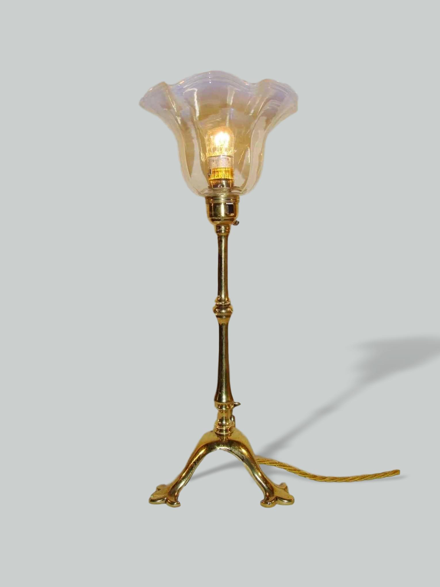 Style of W.A.S Benson | Trefoil Edwardian Table Lamp | England c.1905