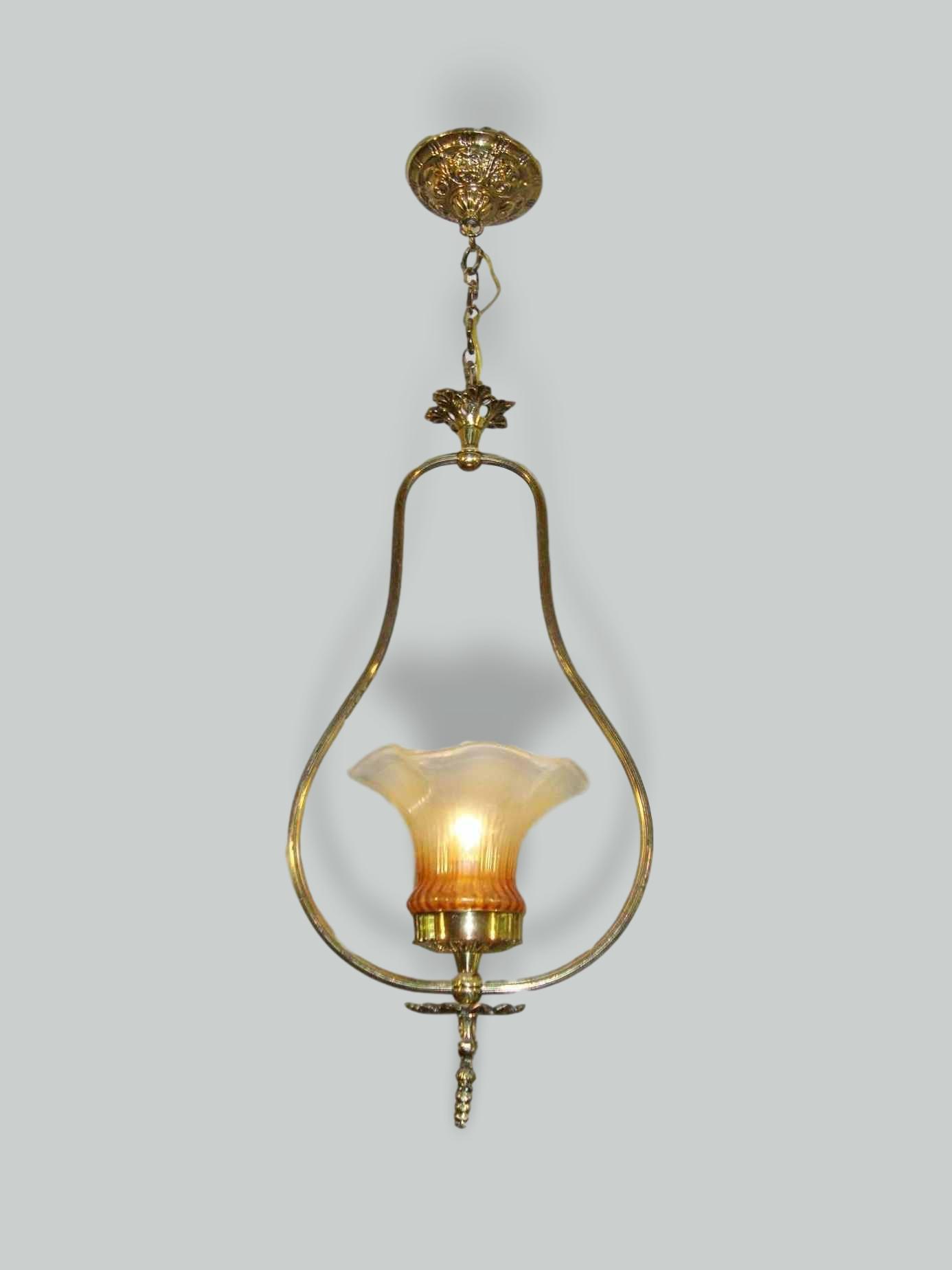 Unsigned | 2 Brass "Lyre" Lanterns | England Early c.20th