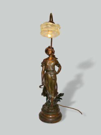 "Moissonneuse" par Aristide de Ranieri | Bronzed-Spelter Figural Lamp | France c.1930 | SOLD