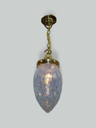 Unsigned | Crackle-Glass "Pineapple" Pendant | France Early c.20th
