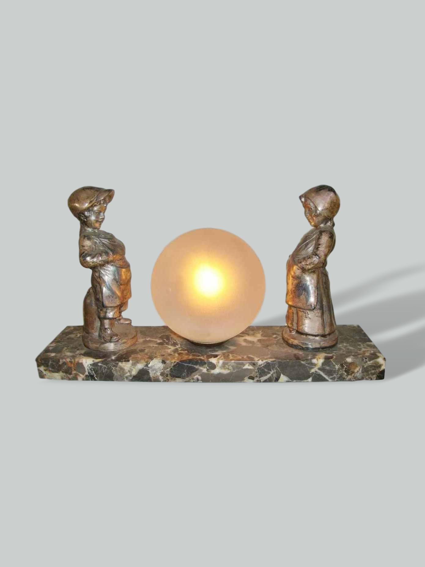 Unsigned | Art Deco Silver Plated Figural Group | France c.1935