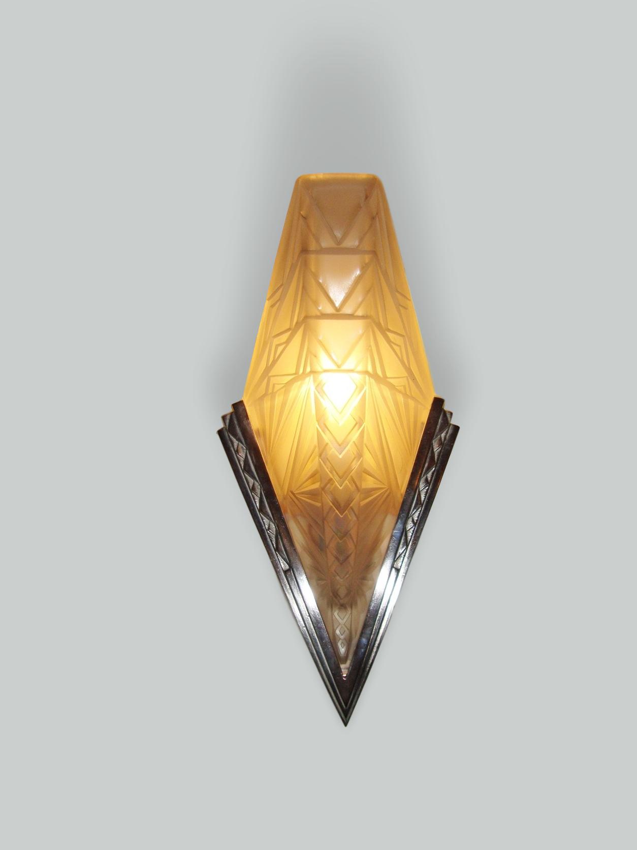 Etablissement Jean Gauthier (E.J.G) | 2 Art Deco Wall Lights | France c.1930 | SOLD