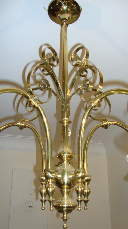 The General Electric Company (G.E.C) | Brass 5-Branch Chandelier | England c.1905 | SOLD - Image 6