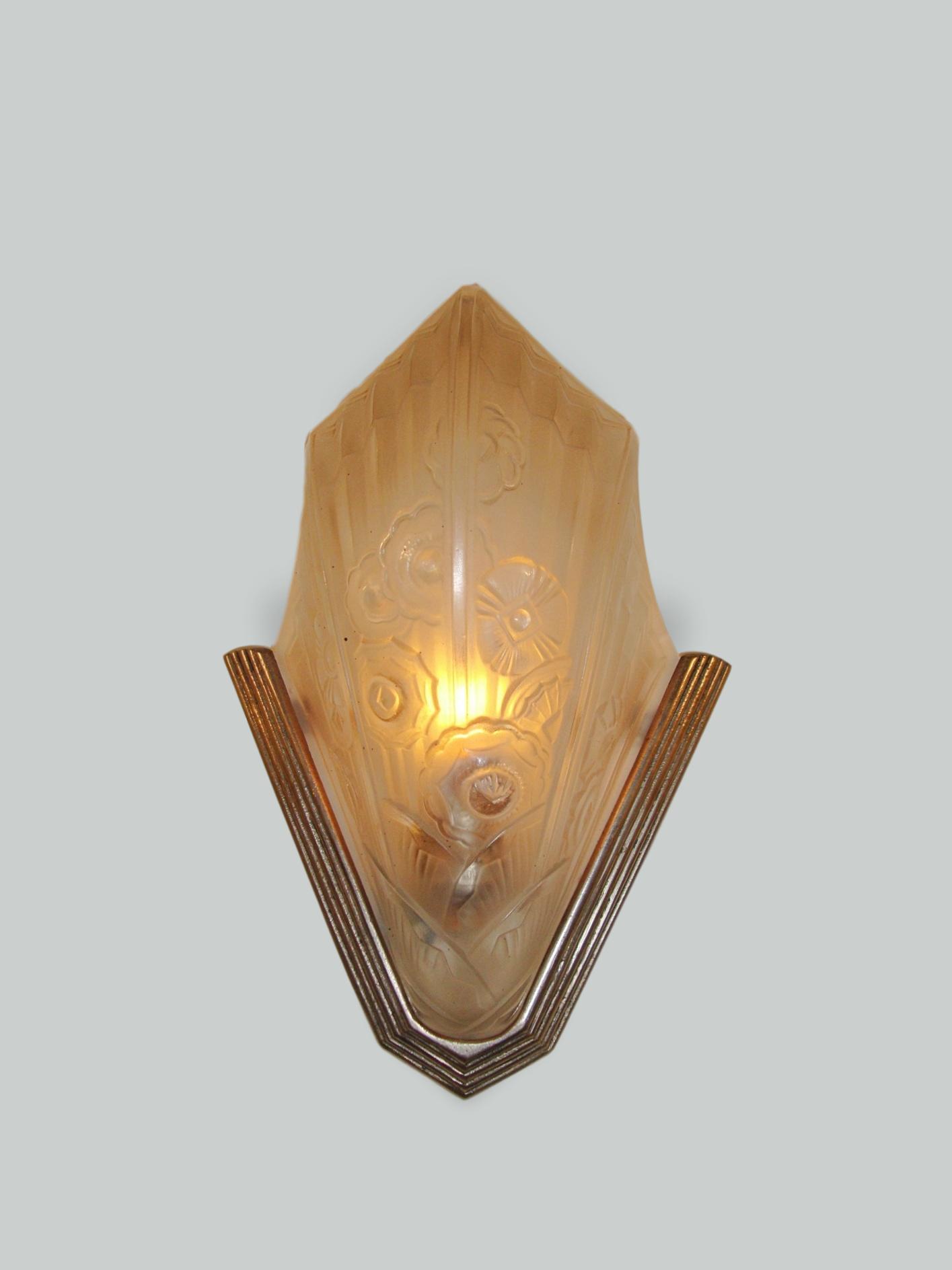 J.Robert (Jean Gauthier) | 2 Art Deco Wall Lights | France c.1930 | SOLD