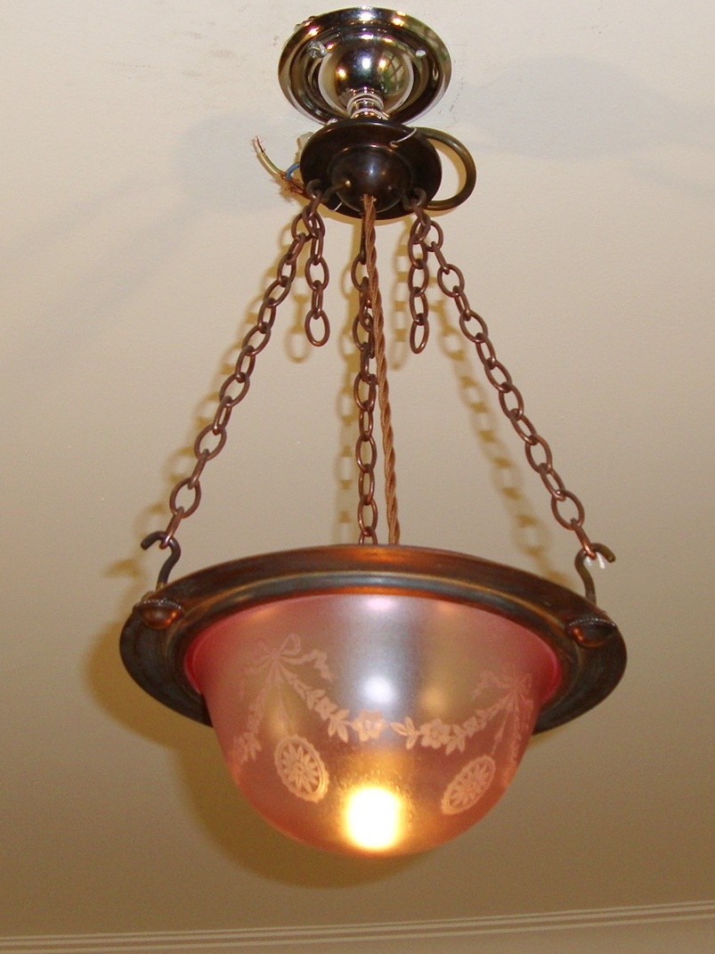 John Walsh Walsh | Small Cranberry-glass Plafonnier | England Early c.20th | SOLD - Image 2