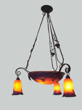 Noverdy (Nouvelle Verrerie de Dijon) | Pate-de-verre Ceiling Light | France c.1930 | SOLD