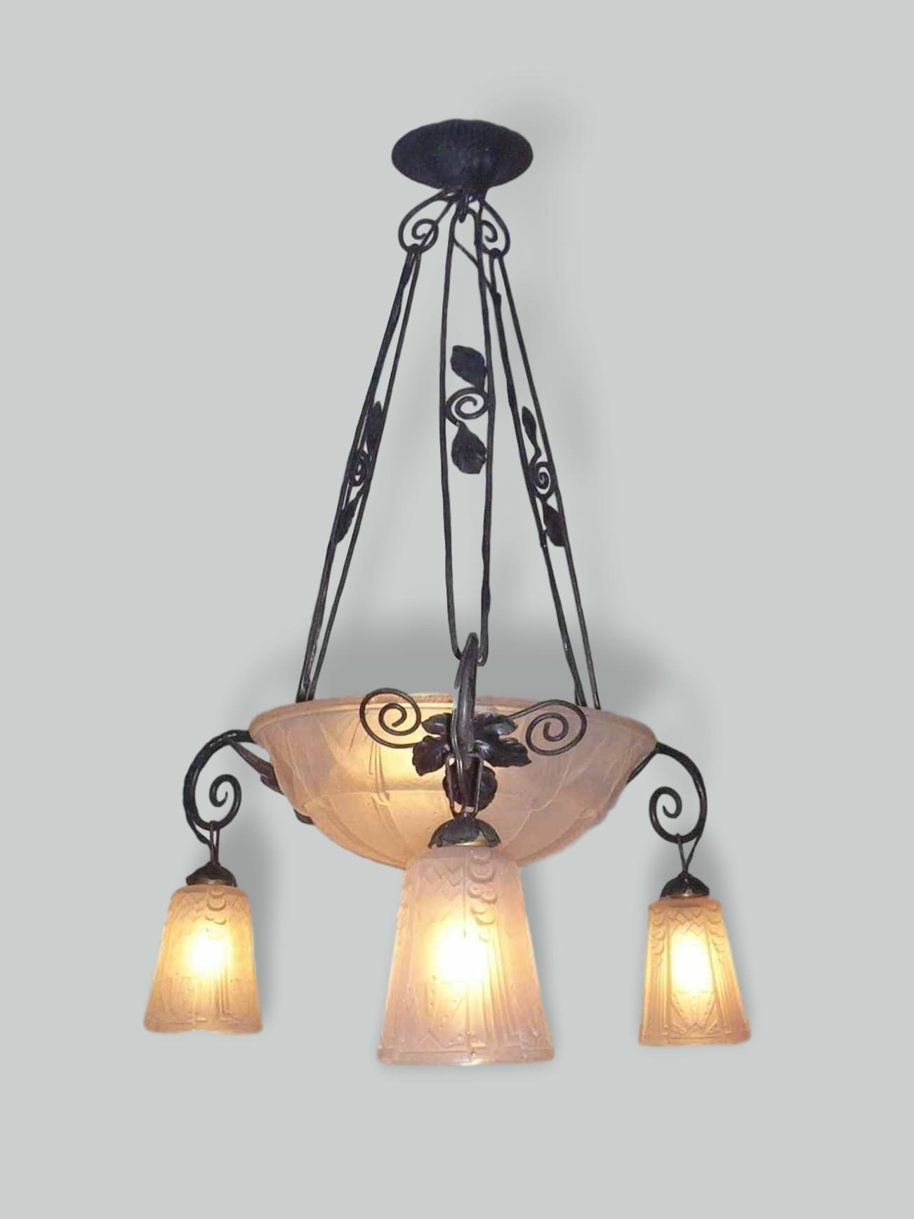 Muller Frères, Luneville | Art Deco Ceiling Light | France c.1930 | SOLD