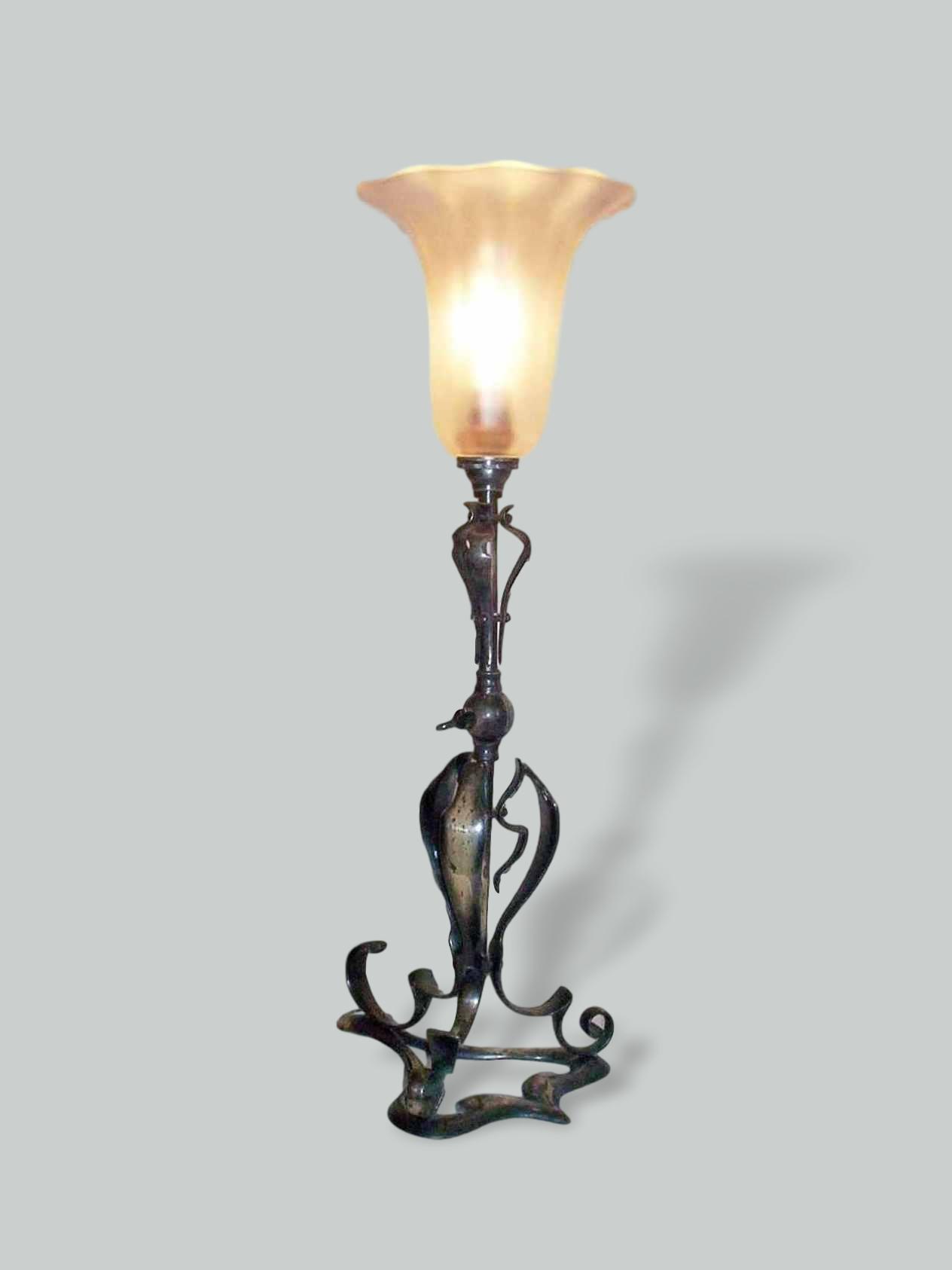Unsigned | Silver-Plated Arts & Crafts Table Lamp | England c.1900