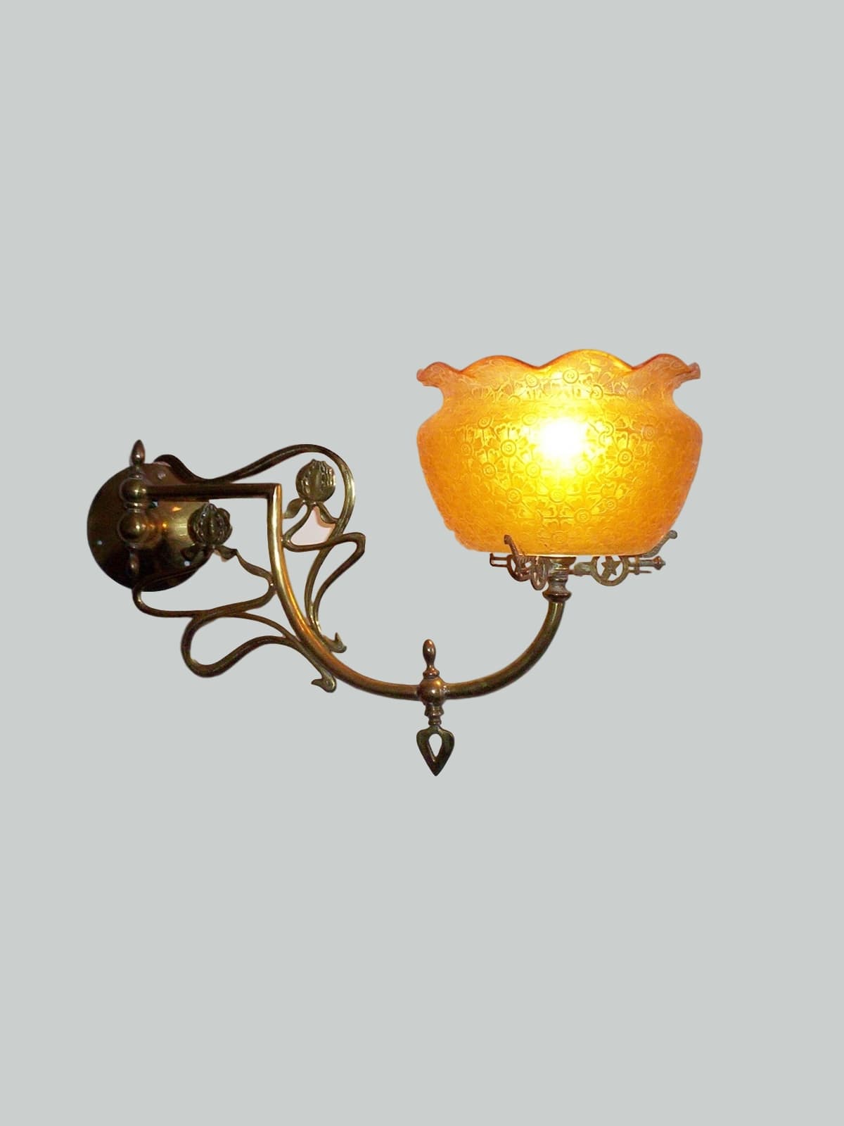 Unsigned | 2 Art Nouveau Converted Gas Wall Lights | England c.1900